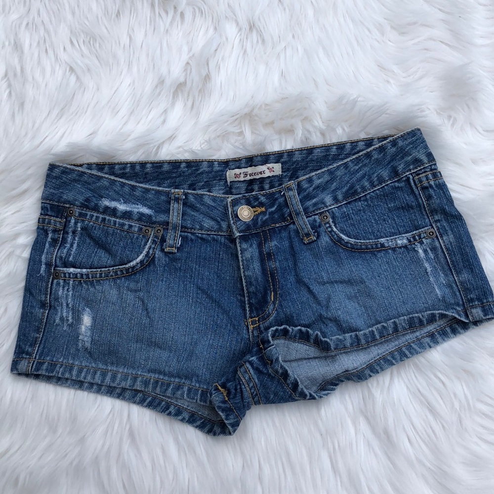 Forever weathered jean shorts